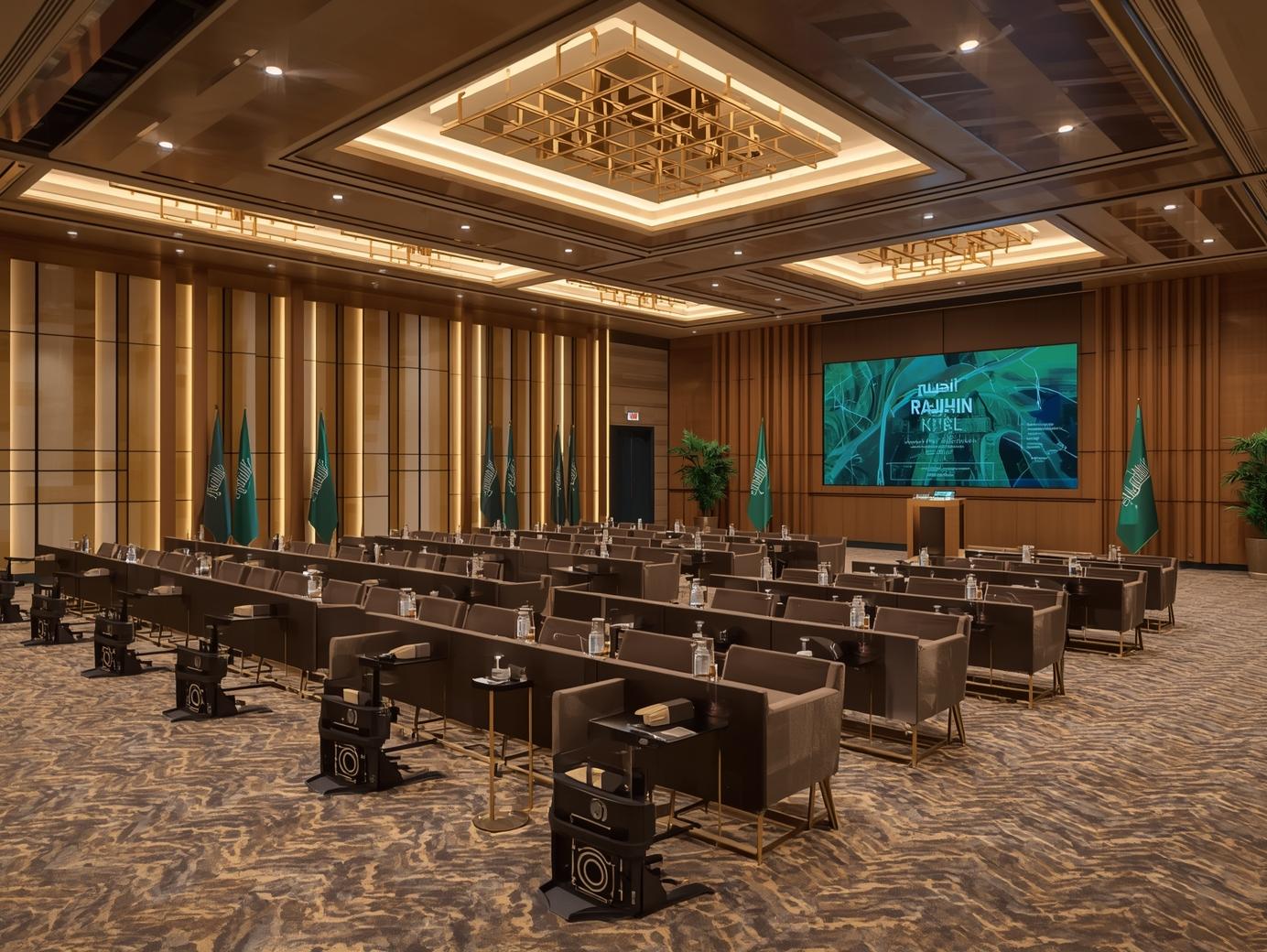 قواعد تجهيز قاعات المؤتمرات والمكاتب في السعودية 2026